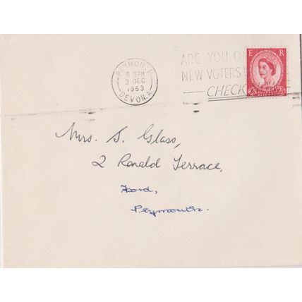 GB 1963 cover Plymouth with 2.5d red stamp