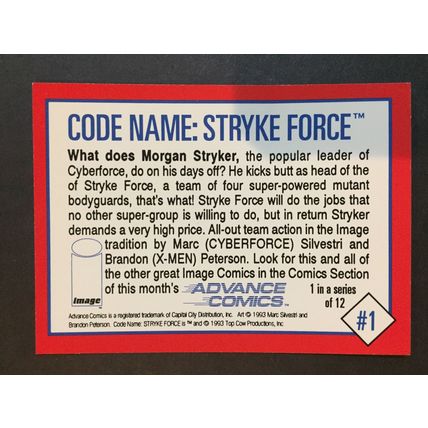 Stryke Force, Advance Comics promo #1 (of 12) 1993