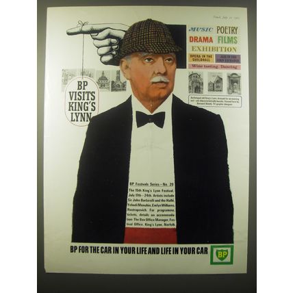 1965 BP Oil Ad - art by Bernard Blatch - BP Visits King's Lynn