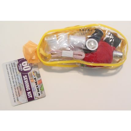 Sewing Kit 60 Piece Portable in Zip Bag Prima Houseware