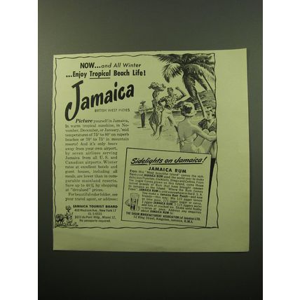 1950 Jamaica Tourism Ad - Now.. and all winter.. enjoy tropical beach life!