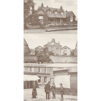 Cottage Hospital Almshouses Policeman 3x Romford Essex Postcard s