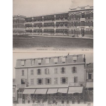 Berck Plage L'Hopital Maritime Institut Notre Dame Des Sables 2x Old Postcard s