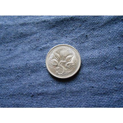 1982 AUSTRALIA 5 CENTS COIN. ( spiny ant-eater )