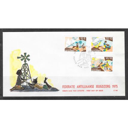 ANTILLES 1975 COVER CHILD EDUCATION PLAYING CHARITY SPECIAL PMK FDI ILLUSTRATED