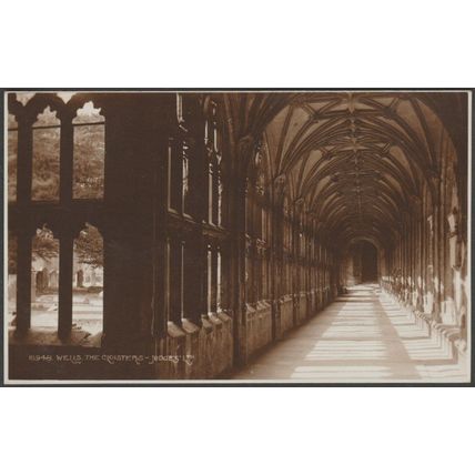 The Cloisters, Wells Cathedral, Somerset, 1928 - Judges RP Postcard