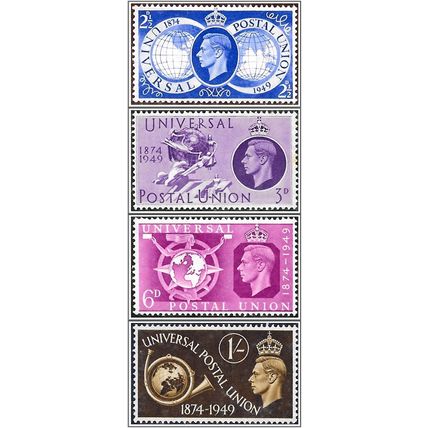KGVI SG499-502 1949 U.P.U. Stamp Set Very Light Mounted Mint hrd2a