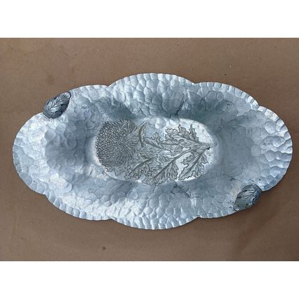 Vintage Trade Continental Mark Silverlook Hand Wrought Aluminum Serving Tray#572