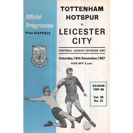 1967/68 Tottenham Hotspur / Spurs vs Leicester City *FREE P&P*