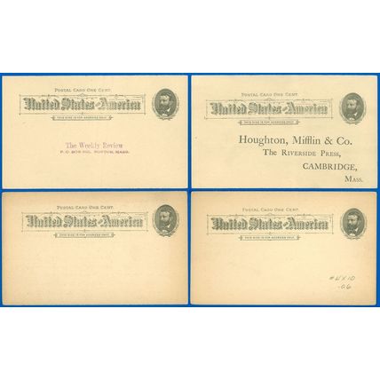 Preprinted Postal Cards #UX10 LOT/4, 2 PUBLISHING, JEWELERS & MASONIC, SCV $30!