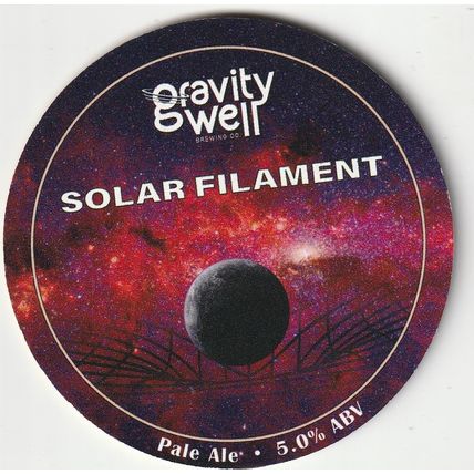 UNUSED KEG CLIP FRONT - GRAVITY WELL BREWING CO - SOLAR FILAMENT PALE ALE