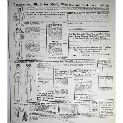 1905 original Sears, Roebuck And Co Retail Catalog Order Blank, filled out.