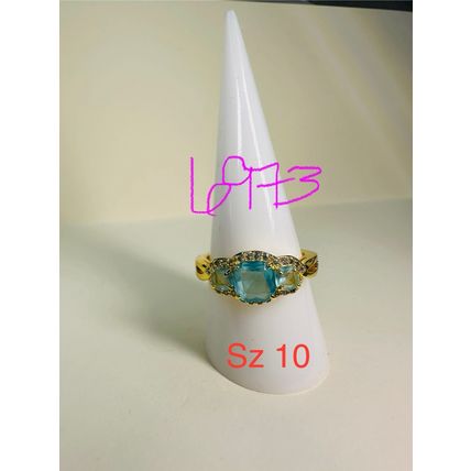 Bomb Party Sz10 Revealed Ring Jewelry RBP Brilliant Triple Lt Blue Yellow Gold P