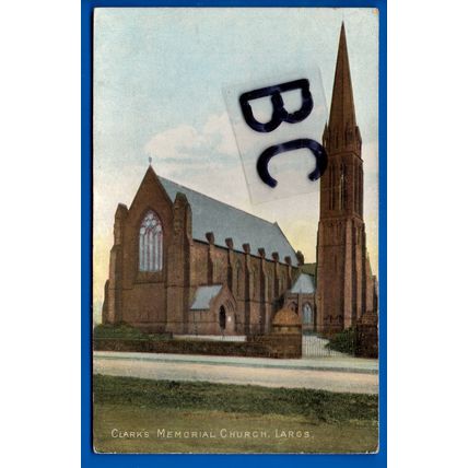 Postcard Clarks Memorial Church Largs North Ayrshire Nr Routenburn Fairlie
