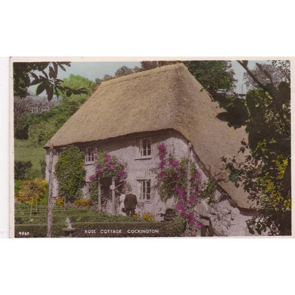 B804 .COCKINGTON - ROSE COTTAGE . COLOURED PRINTED POSTCARD