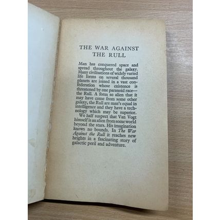 1962 A E VAN VOGT "THE WAR AGAINST THE RULL" SCIENCE FICTION PAPERBACK BOOK (P3)