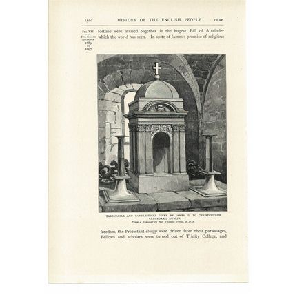 Tabernacle, Christchurch Dublin, James II, Book Illustration (Print), 1903