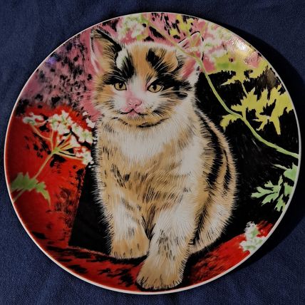 Vintage Jamestown Fine China Decorative CAT PLATE Kitten Porcelain Japan Dish
