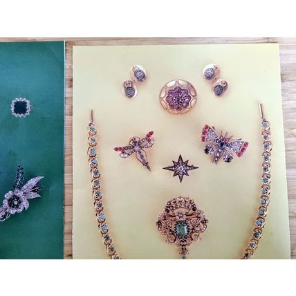 Victorian Jewellery 2 Photo Pages, Historical Wall Decor, Brooch Design,