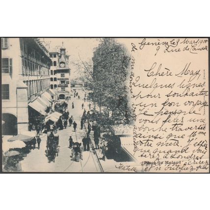 Place du Molard, Genève, 1900 - Charnaux Frères CPA