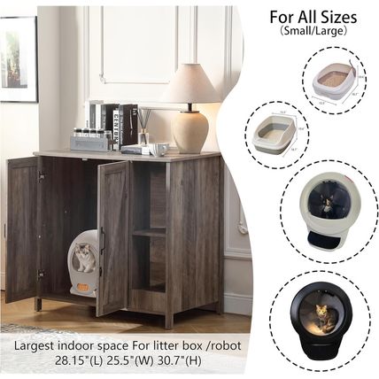Cat Litter Robot Enclosure, Enclosure for Self-Cleaning Litter Boxes,Adjustable