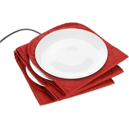 Navaris Electric Plate Warmer - 10 Plate Blanket Heater Pockets for Warming Dinn
