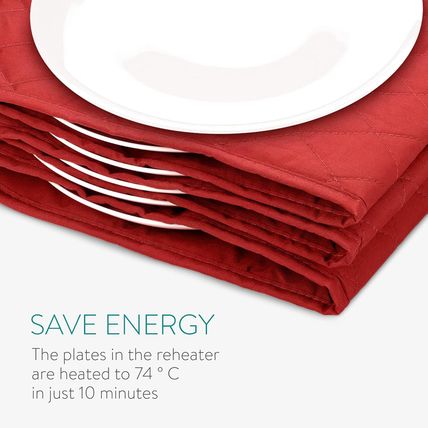Navaris Electric Plate Warmer - 10 Plate Blanket Heater Pockets for Warming Dinn