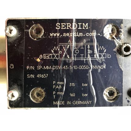 NEW SERDIM SP-MM-DSV-43-1-10-0050-YNVN24 HYDRAULIC SOLENOID VALVE,12VDC,2.4A,TA