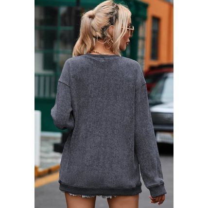 Gray Lets Get Cracking Nutcracker Graphic Corded Sweatshirt