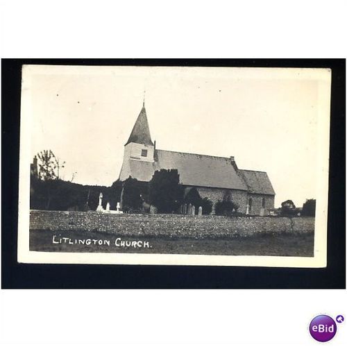 Sussex LITLINGTON Church Postcard by Hutchinson