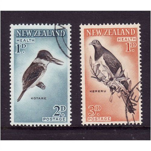 NEW ZEALAND 1960 BIRDS SG 803 / 804 SET 2 VALS FINE USED#1
