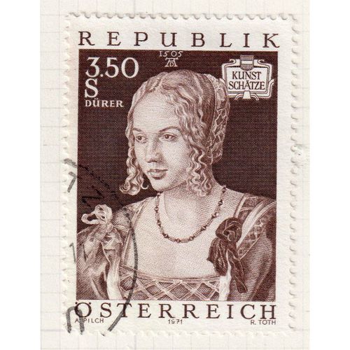 1971 AUSTRIA sg1611 3.50s BROWN FINE USED (GAP1)