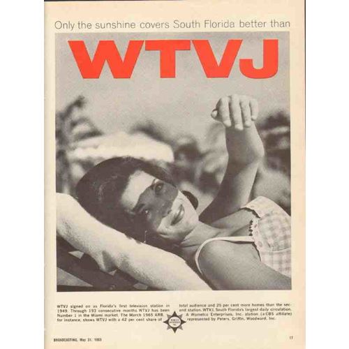 wtvj 1965 miami only sunshine covers south florida better vintage ad