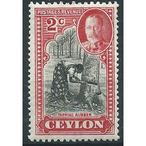 Ceylon 1935 SG368 2c Black & Carmine Mounted Mint . . ..