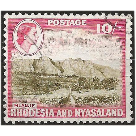 Rhodesia & Nyasaland 1959 SG30 10/- Olive-Brown & Rose-Red Fine Used . ..