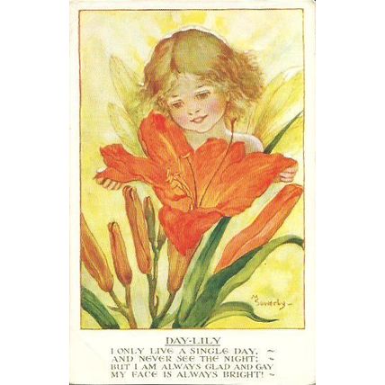 Art MILLICENT SOWERBY "Day-Lily" Postcard (Humphrey Milford)