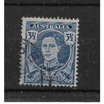 Australia.SG207 3 1/2d King George VI (Bright Blue).Fine Used.Dec21a