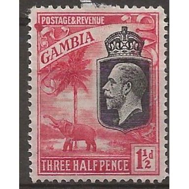 Gambia 1922 SG125 1 1/2d Bright Rose-Scarlet Mounted Mint .