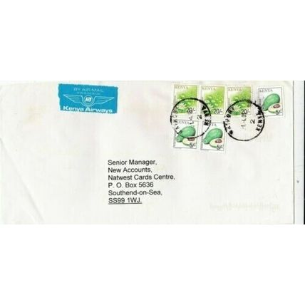 Kenya 2005 Nairobi- Southend UK Air Mail Cover typed VGC