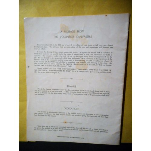 1960 Building Fund Canvass,Parish of St.Mary the Virgin,St.John's Newfoundland