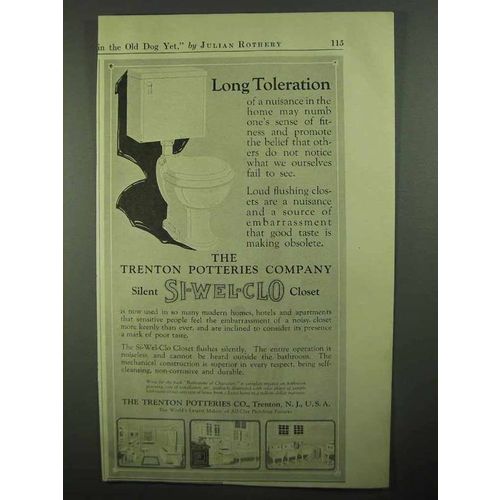 1918 Trenton Potteries Silent Si-Wel-Clo Closet Ad