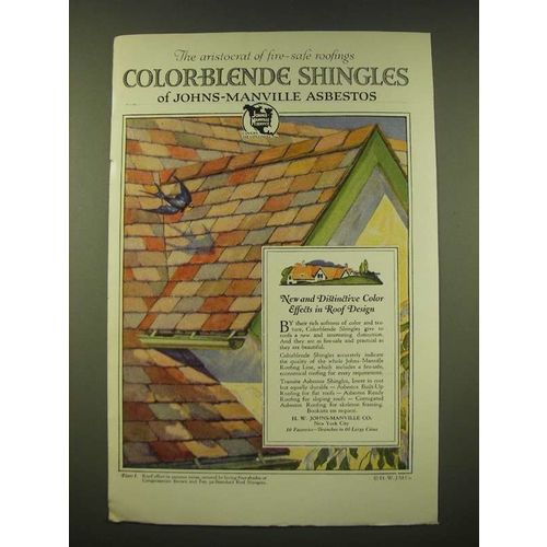 1918 Johns-Manville Asbestos Color-Blende Shingles Ad - aristocrat