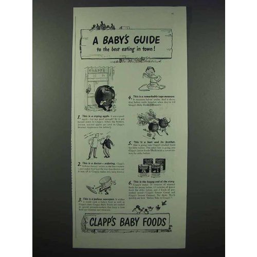 1943 Clapp's Baby Food Ad - A Baby's Guide