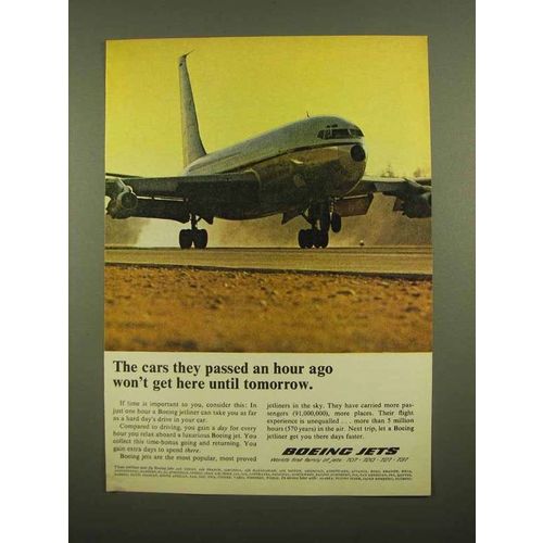 1965 Boeing Jets Ad - The Cars They Passed an Hour Ago