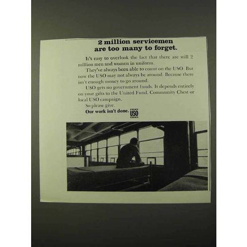 1972 USO United Service Organizations Ad - Too Many