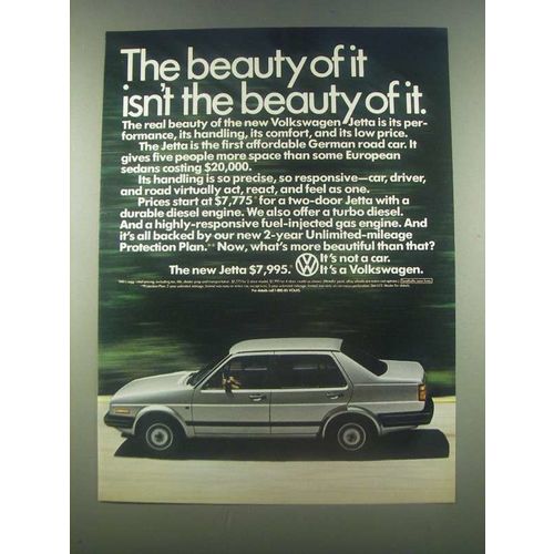 1985 Volkswagen Jetta Ad - The Beauty Of It