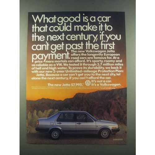 1985 Volkswagen Jetta Ad - What Good Is a Car