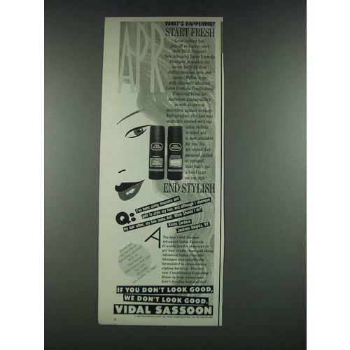 1987 Vidal Sassoon Salon Formula Shampoo and Conditioner Ad