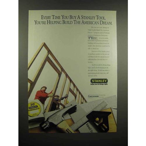 1991 Stanley Tools Ad - Built the American Dream