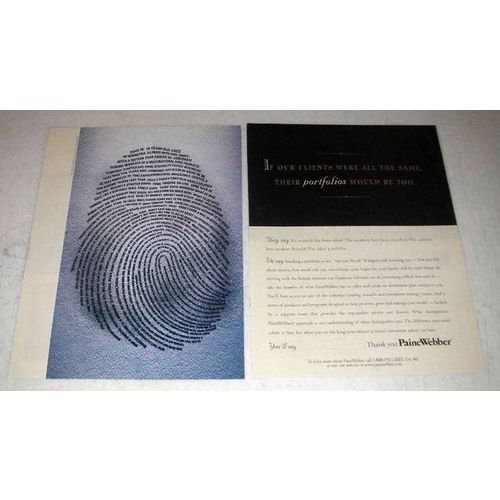 1999 PaineWebber Investments Ad - Their Portfolios
